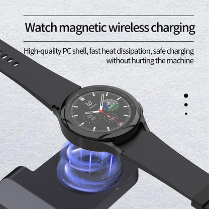 Black 3 In 1 Vertical Charging Stand For Samsung Watch And Galaxy Buds