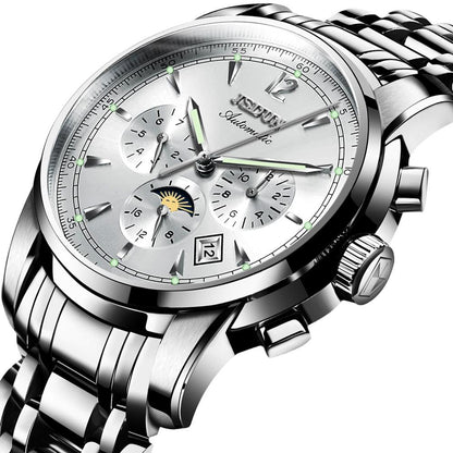 Waterproof Luminous Mechanical Watch for Men - 8750 - Silver White