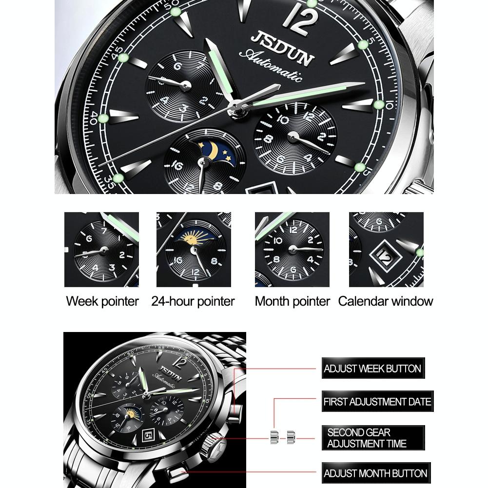 Waterproof Luminous Mechanical Watch for Men - 8750 - Silver White