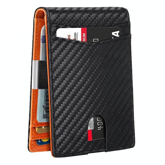 RFID-protected Leather Credit Card Wallet - Secure & Stylish - Beige