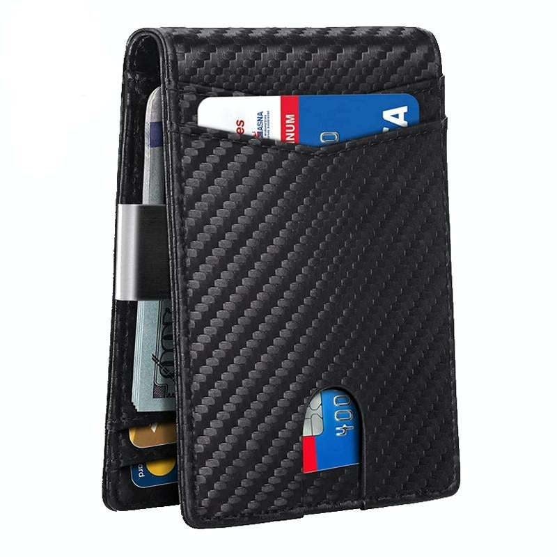 RFID-protected Leather Credit Card Wallet - Secure & Stylish - Beige