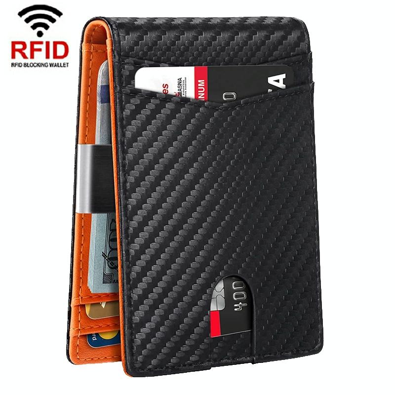 RFID-protected Leather Credit Card Wallet - Secure & Stylish - Beige