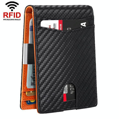 RFID-protected Leather Credit Card Wallet - Secure & Stylish - Beige