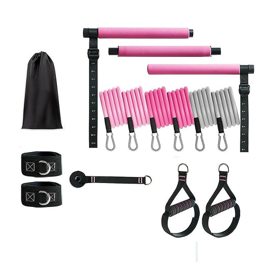 14pc Pilates Bar Kit with Resistance Bands & Belt
