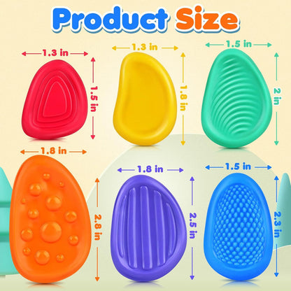 Sensory Worry Stones for Kids | 6-Piece Fidget Stress Relief Set for Ages 3+