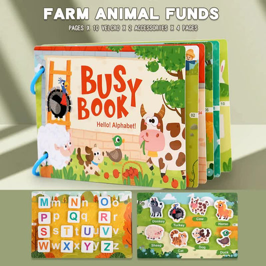 Themed Busy Book Set -Farm, Vehicles, Dinosaurs, Ocean, and Forest (5 Books)