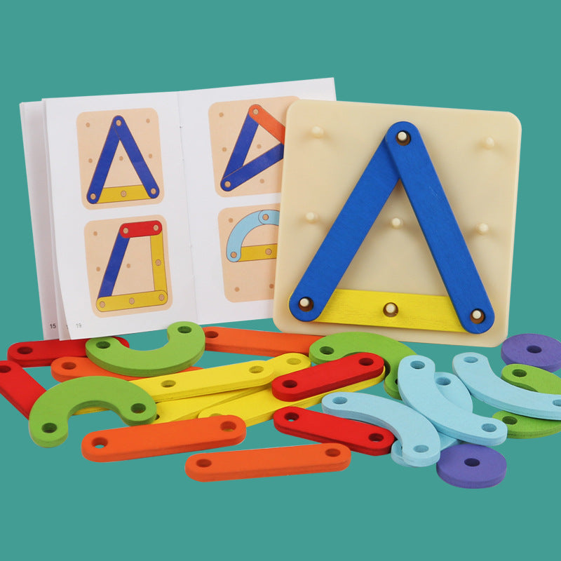 Children's Wooden Two-Player Creative Pegboard Game