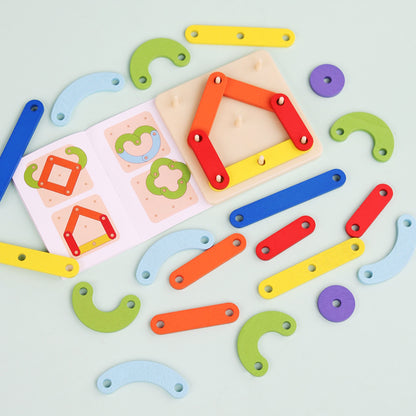 Children's Wooden Two-Player Creative Pegboard Game