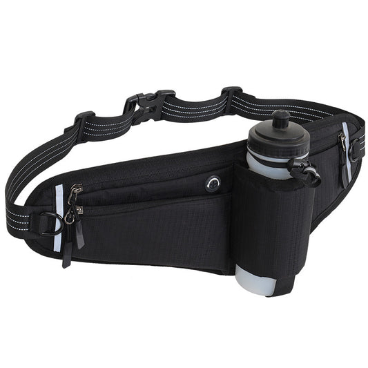 Black Running Waist Pack with Water Bottle Holder