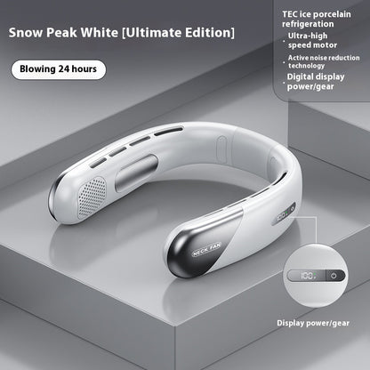 Digital Display Neck Fan White