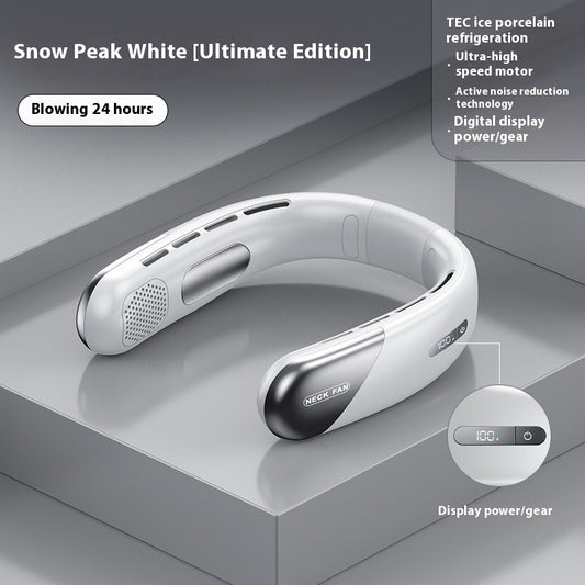 Digital Display Neck Fan White