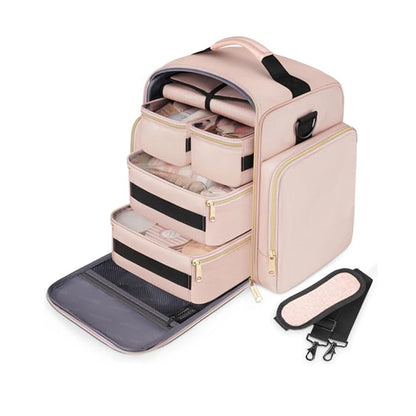 Pink 4-in-1 Travel Cosmetic Organizer Bag