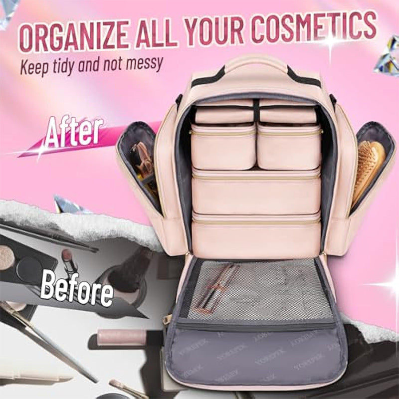 Pink 4-in-1 Travel Cosmetic Organizer Bag