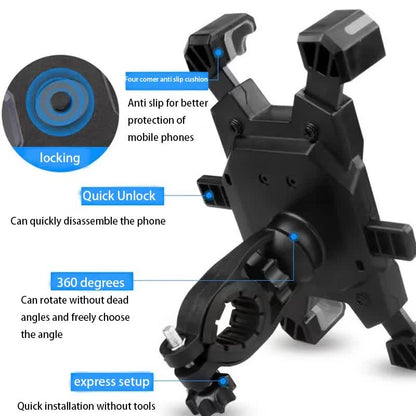 Red and Black Secure Grip Bike Phone Mount