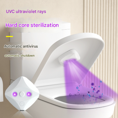 2 Pcs White Automatic UVC Toilet Sanitizer Light