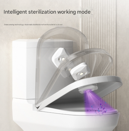 2 Pcs White Automatic UVC Toilet Sanitizer Light