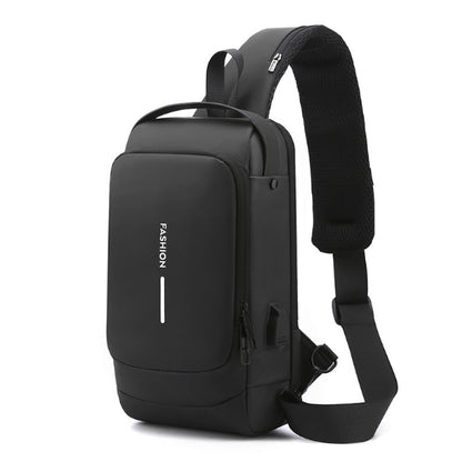 Black Modern Anti-Theft Sling Bag for Men