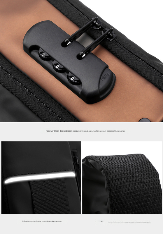 Black Modern Anti-Theft Sling Bag for Men