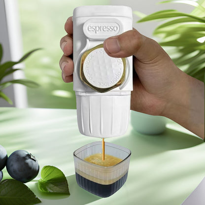 White Portable Hand Press Espresso Machine