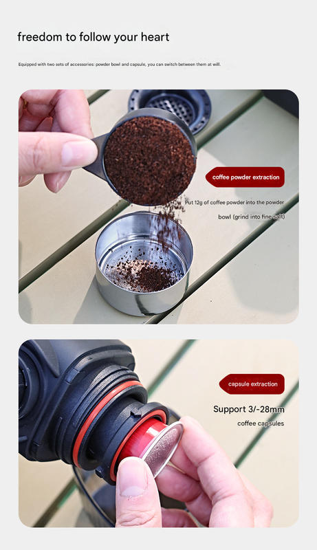 White Portable Hand Press Espresso Machine