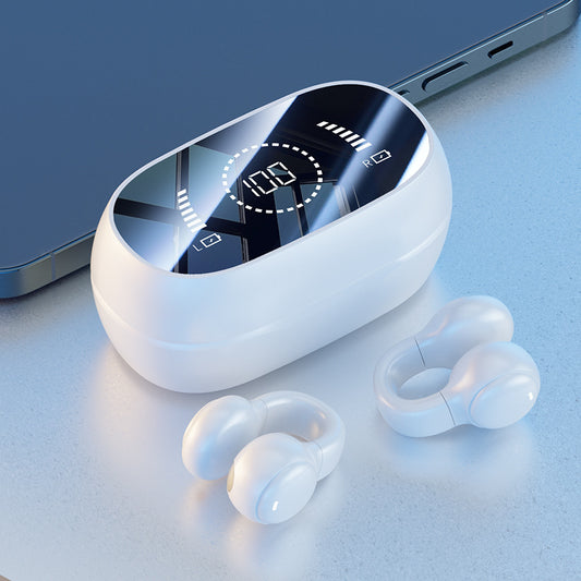 White Open-Ear Ear-Clip Wireless Earbuds