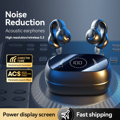 White Open-Ear Ear-Clip Wireless Earbuds