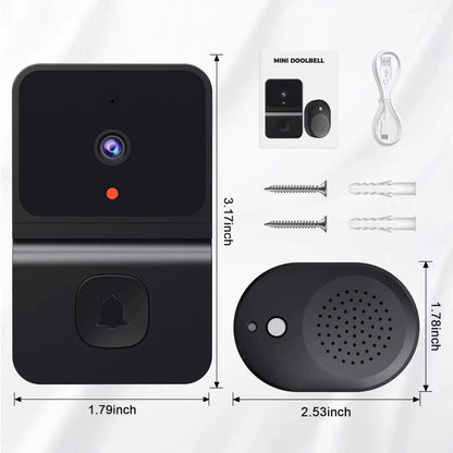 Mini Smart Video Doorbell - (black)