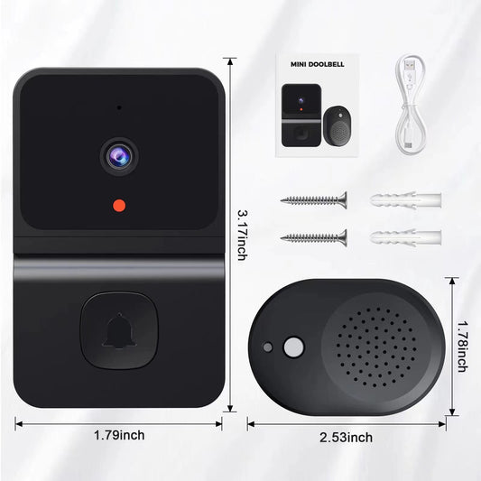 Mini Smart Video Doorbell - (black)