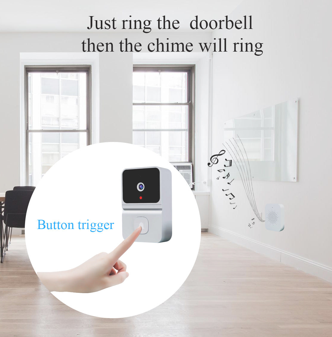 Mini Smart Video Doorbell - (black)
