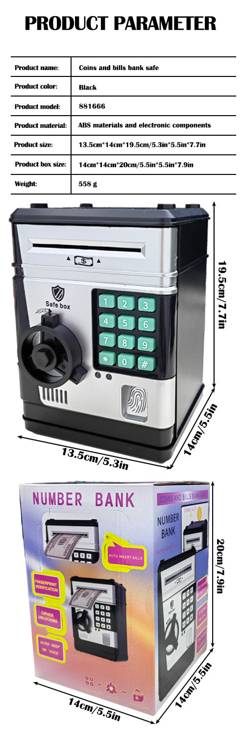 Electronic Piggy Bank Safe Box for Kids