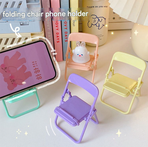 3 Pack Color Mixing Adorable Mini Folding Chair Phone Stand