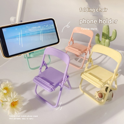 3 Pack Color Mixing Adorable Mini Folding Chair Phone Stand