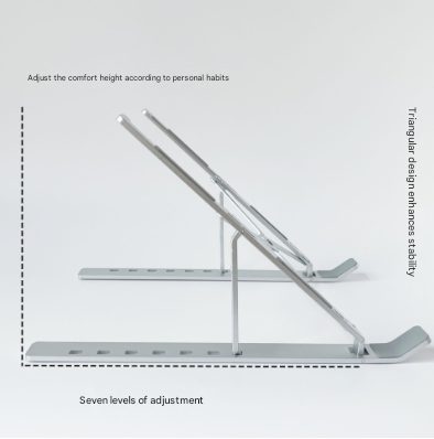 Silver Adjustable Aluminum Laptop Stand with Detachable Cooling Fan