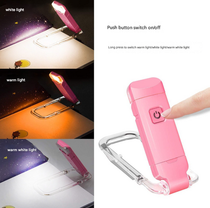 2 Pcs Black USB Rechargeable Clip-on LED Book Light