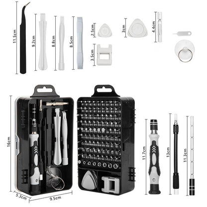 Grey Professional 115-in-1 Precision Screwdriver Set