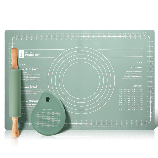 Green 3-Piece Silicone Mat Baking Set