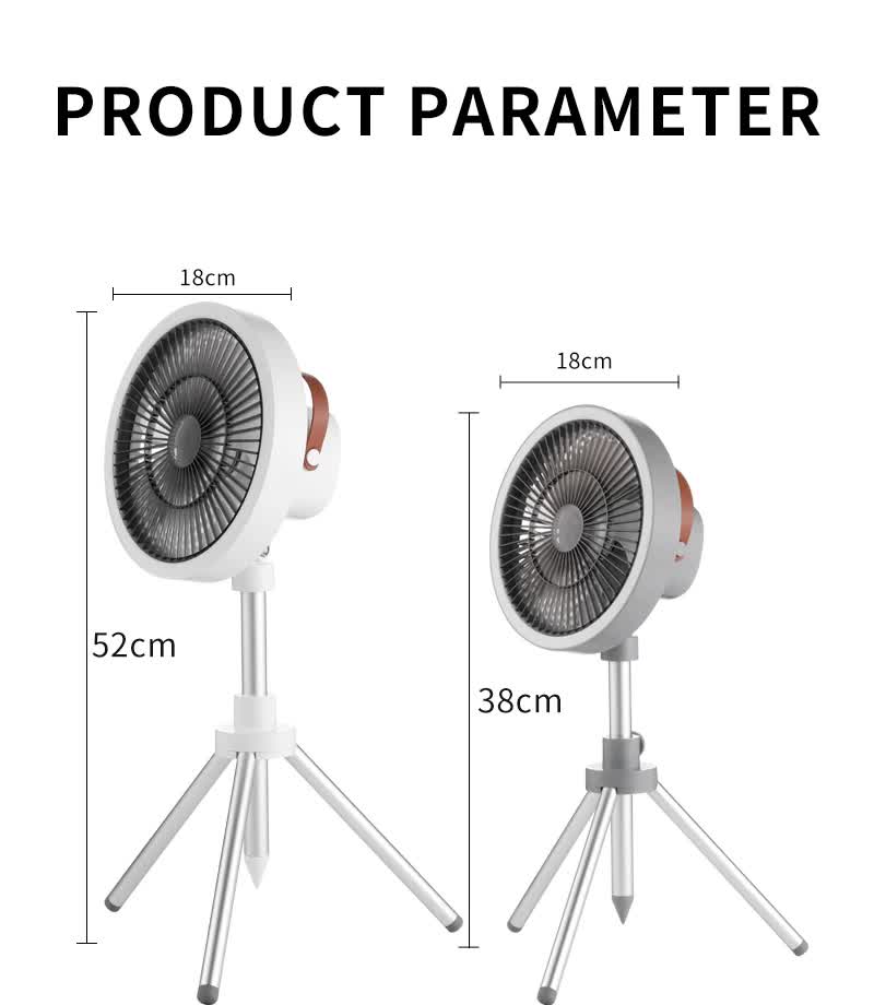 White Portable Outdoor Tripod Fan