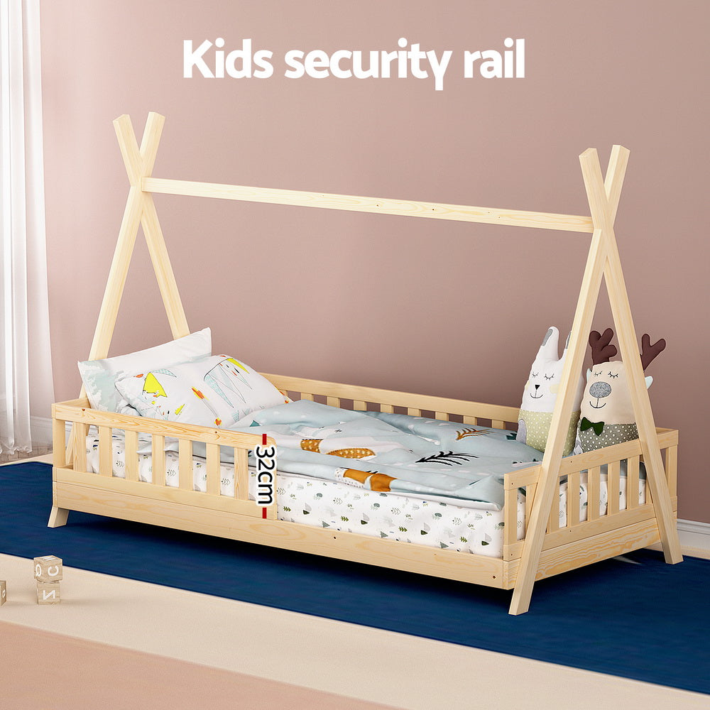 Artiss Kids Bed Frame - Oak PUAH