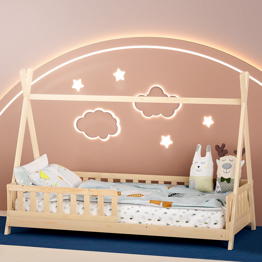 Artiss Kids Bed Frame - Oak PUAH