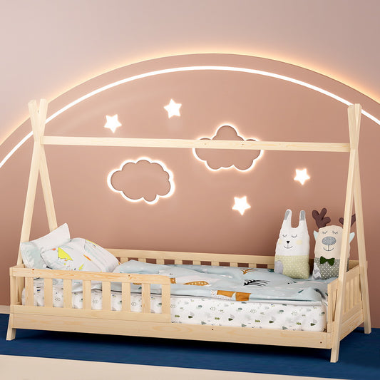 Artiss Kids Bed Frame - Oak PUAH