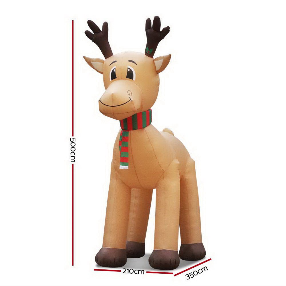 Jingle Jolly's Christmas Inflatable Reindeer 5M