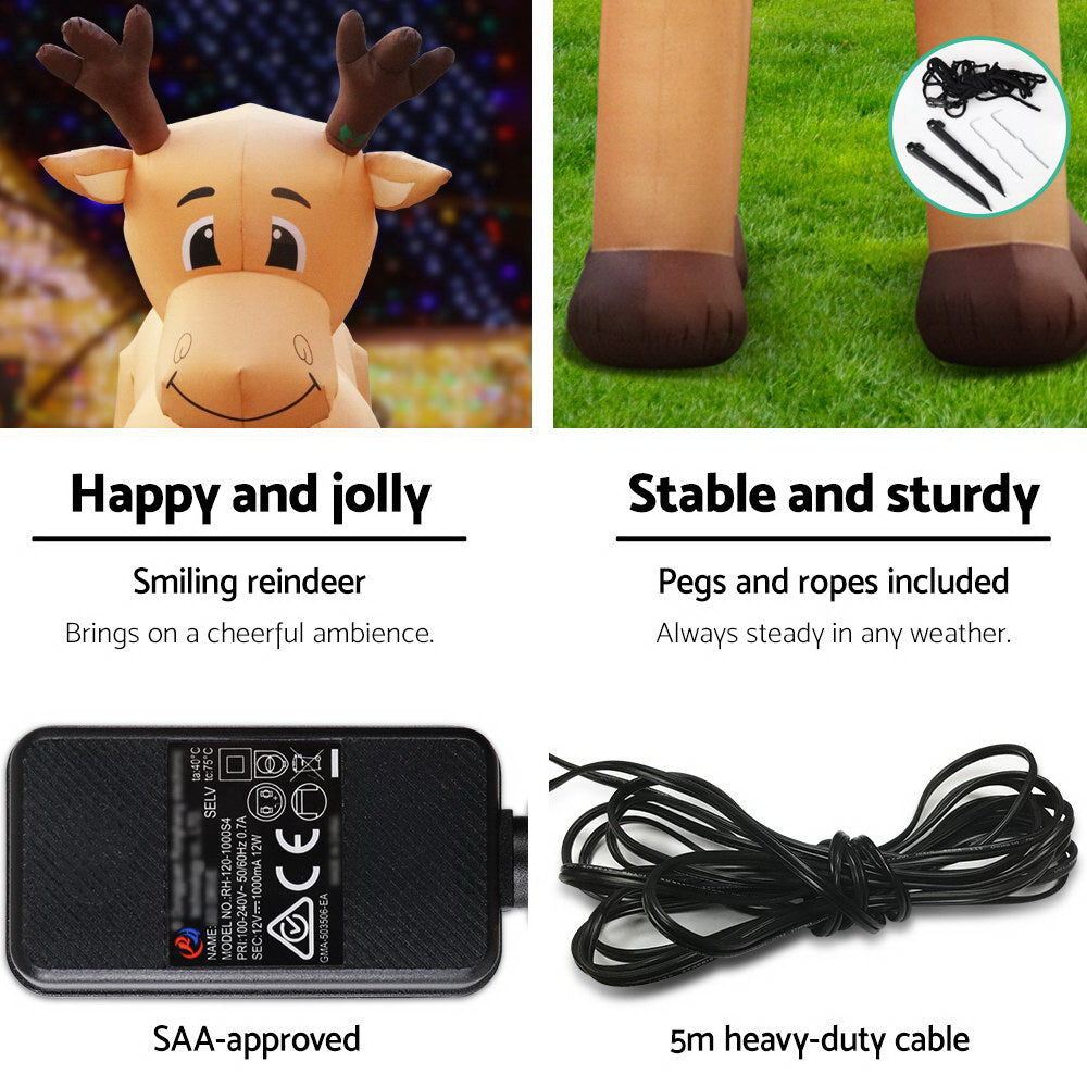 Jingle Jolly's Christmas Inflatable Reindeer 5M