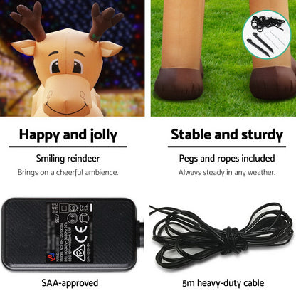 Jingle Jolly's Christmas Inflatable Reindeer 5M